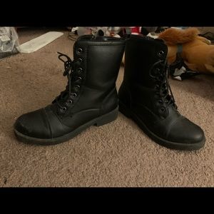 Black combat boots